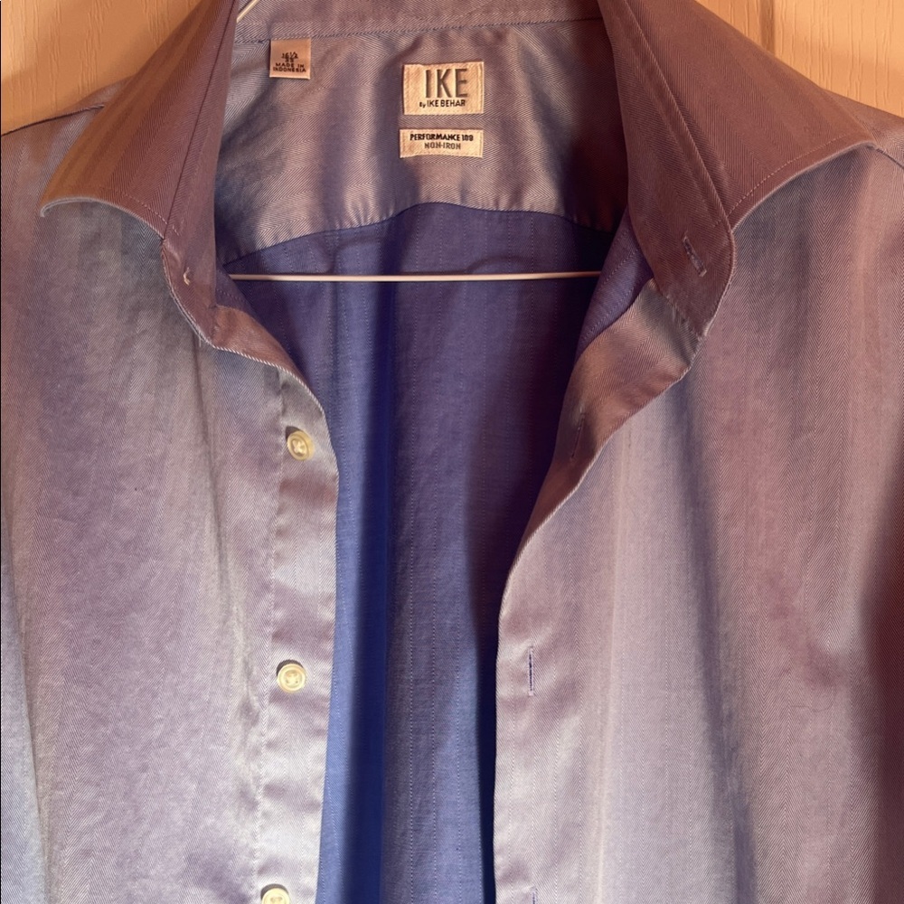 Ike Behar Light Blue Herringbone Dress Shirt
